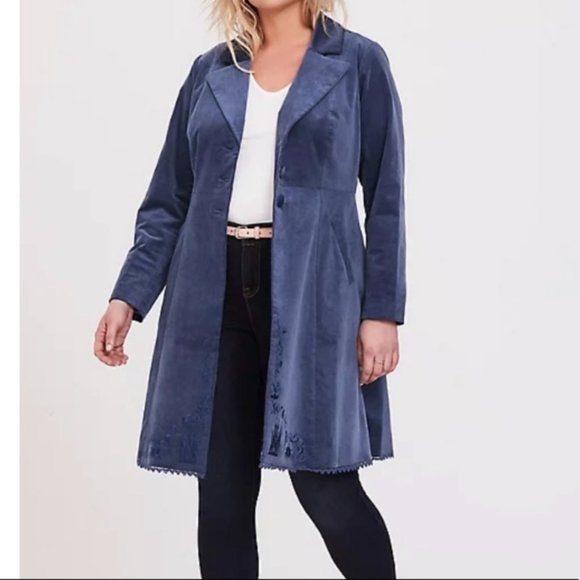 Disney Jackets & Blazers - DISNEY X Torrid Collab Limited Edition Blue Velvet Plus Size Cinderella Coat